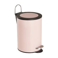 KOŠ S NÁŠLAPNÝM PEDÁLEM, 3 l - růžová/černá, Basics, kov/plast (17/24/17cm) - Sadena