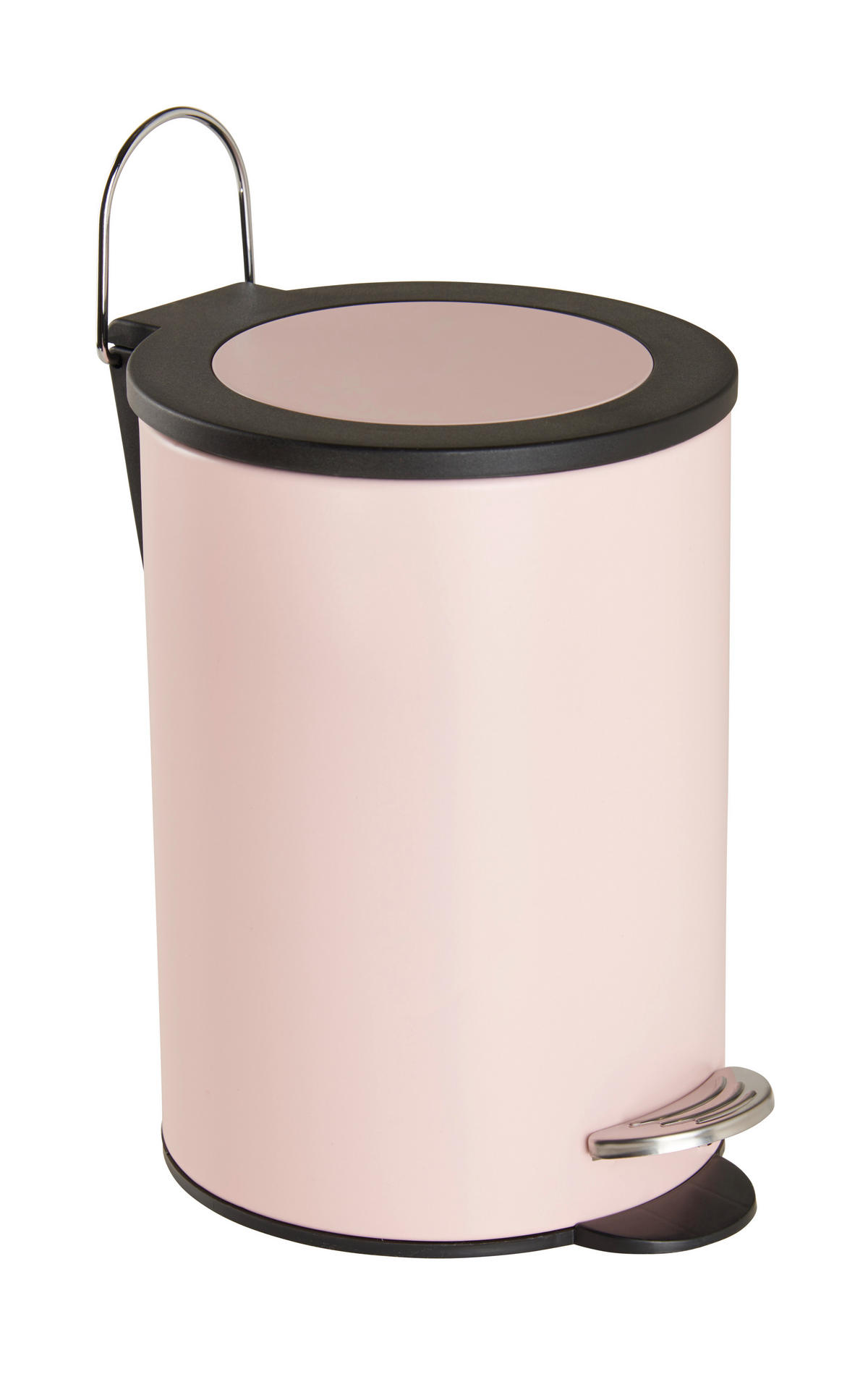 KOŠ S NÁŠLAPNÝM PEDÁLEM, 3 l - růžová/černá, Basics, kov/plast (17/24/17cm) - Sadena