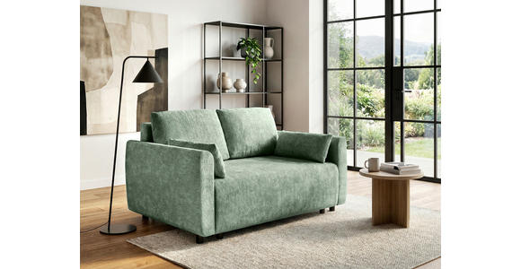 SCHLAFSOFA Chenille Mintgrün  - Schwarz/Mintgrün, KONVENTIONELL, Kunststoff/Textil (161/90/108cm) - Carryhome