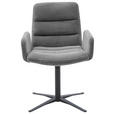 ARMLEHNSTUHL  in Cord  - Dunkelgrau/Schwarz, Design, Textil/Metall (61/88/66cm) - Dieter Knoll
