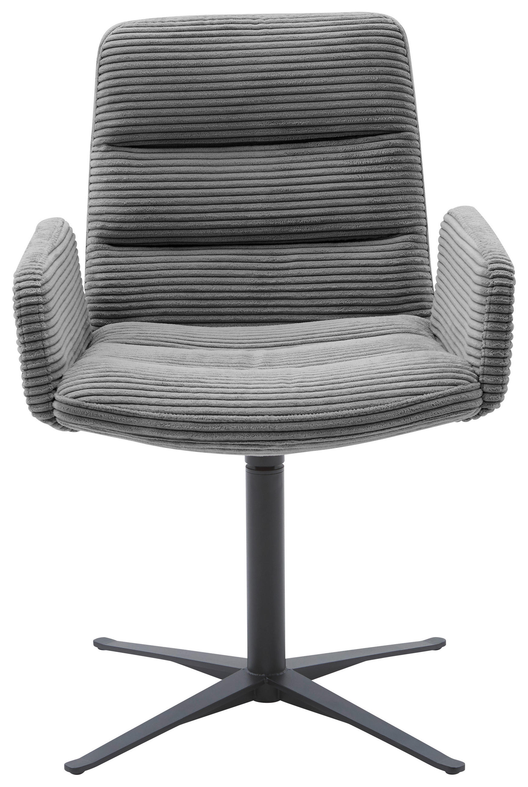 ARMLEHNSTUHL  in Cord  - Dunkelgrau/Schwarz, Design, Textil/Metall (61/88/66cm) - Dieter Knoll
