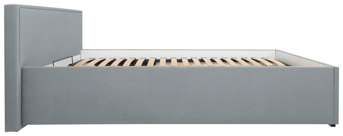 KÁRPITOZOTT ÁGY 140/200 cm  szürke  - króm/szürke, Modern, textil/fa (140/200cm) - MID.YOU