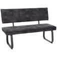 SITZBANK 140/93/62 cm Samt, Velours Anthrazit Metall  - Anthrazit, Design, Textil/Metall (140/93/62cm) - Carryhome
