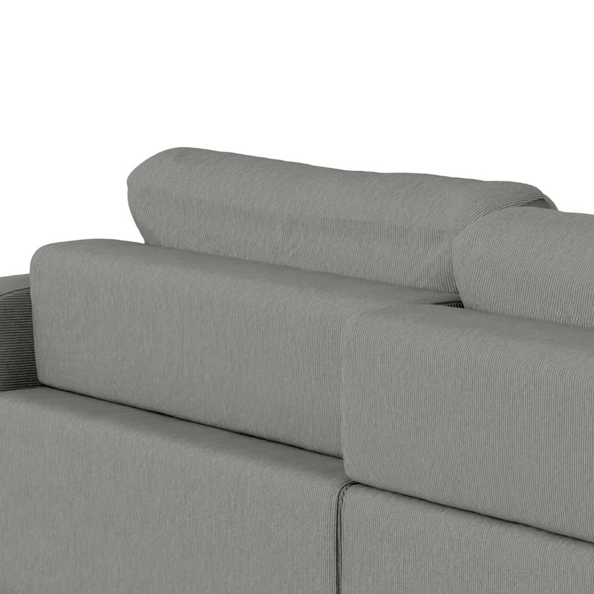 BIGSOFA in Cord Dunkelgrau  - Dunkelgrau/Schwarz, MODERN, Kunststoff/Textil (264/84/125cm) - Trendmanufaktur