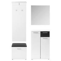 GARDEROBE 4-teilig  in 60/102/30 cm  - Schwarz/Weiß, Design, Holzwerkstoff (60/102/30cm) - MID.YOU