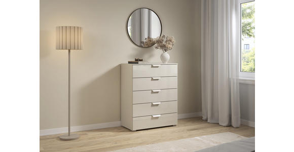 KOMMODE  in 80/100/43 cm  - Champagner, Design, Glas/Holzwerkstoff (80/100/43cm) - Carryhome