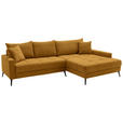 ECKSOFA  in Cord Currygelb  280/173 cm  - Currygelb/Schwarz, KONVENTIONELL, Textil/Metall (280/173cm) - Hom`in