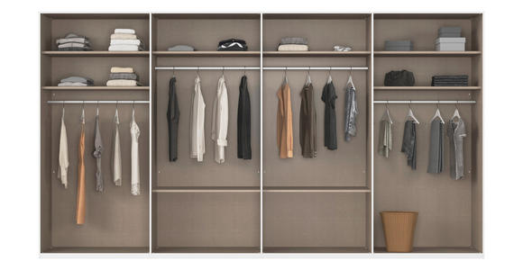 DREHTÜRENSCHRANK 400/235/61 cm,  in Graphitfarben, 8-türig  - Chromfarben/Edelstahlfarben, Basics, Glas/Holzwerkstoff (400/235/61cm) - Novel