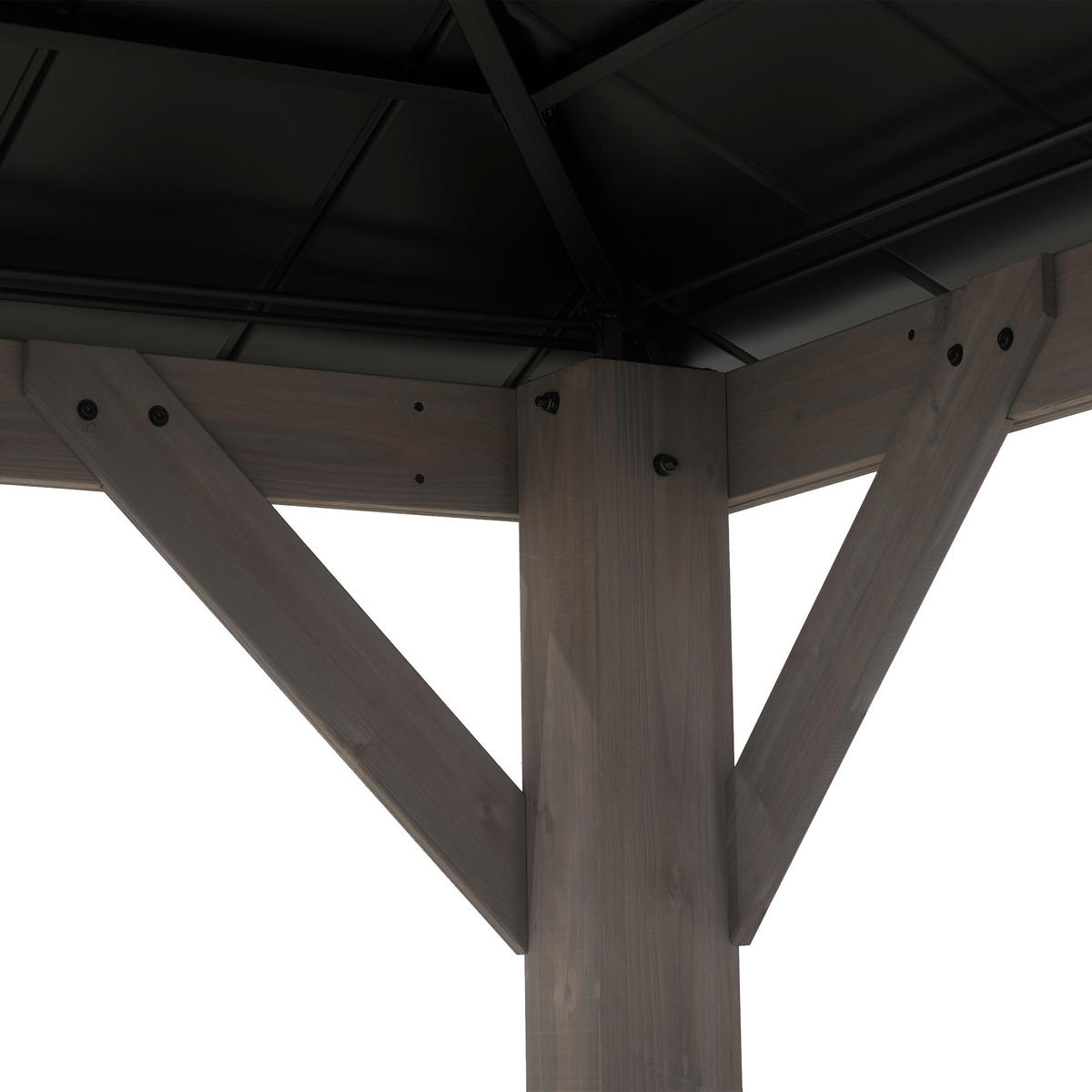 PAVILLON 450/320/390 cm   - Schwarz/Grau, Basics, Holz/Metall (450/320/390cm)