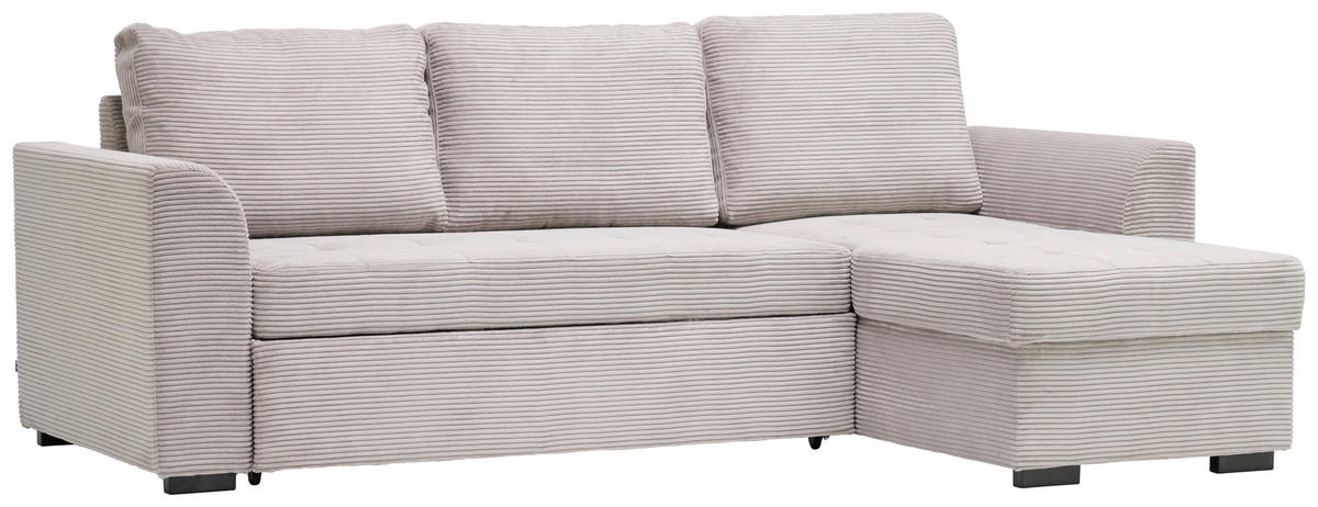 UGAONA GARNITURA svetlosiva  - svetlosiva/crna, Dizajnerski, tekstil/plastika (243/155cm) - Xora