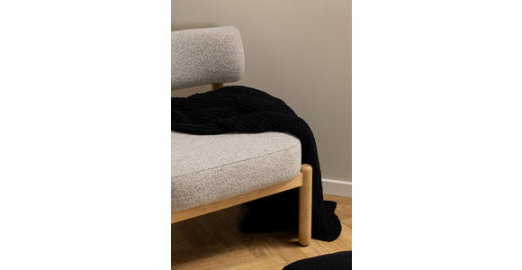 SESSEL Flachgewebe Beige - Eichefarben/Beige, Design, Holz/Textil (66,5/75/69cm) - Carryhome