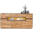 SIDEBOARD 180/85/42 cm  - Eichefarben/Anthrazit, Natur, Holz/Metall (180/85/42cm) - Linea Natura