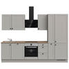 KÜCHENLEERBLOCK 300 cm   in Grau, Eiche dunkel  - Eiche dunkel/Schwarz, MODERN, Holzwerkstoff/Metall (300cm) - Nobilia