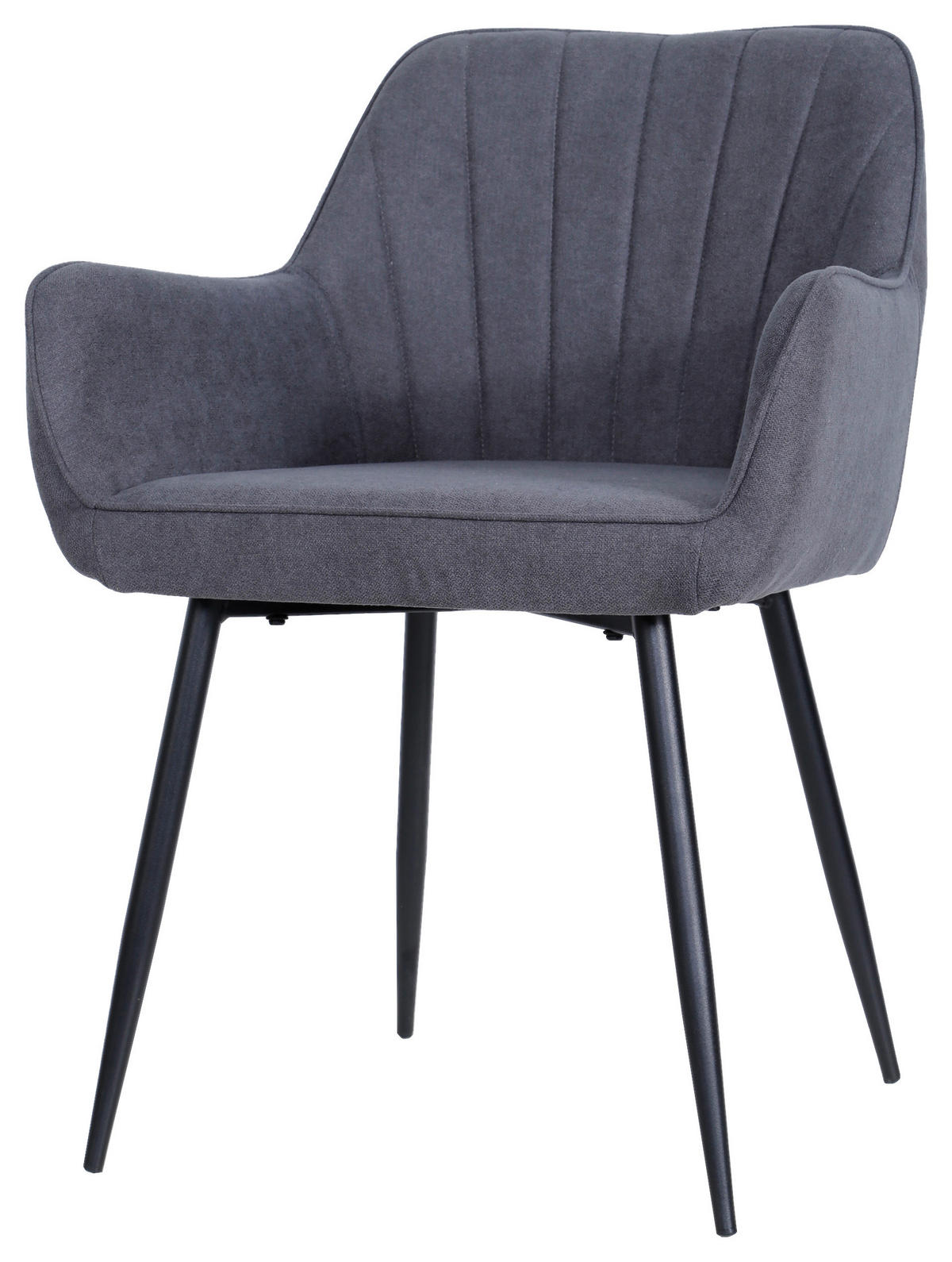 SCAUN CU BRAțE in negru, gri închis  - gri închis/negru, Modern, lemn/metal (57/79/58cm) - MID.YOU