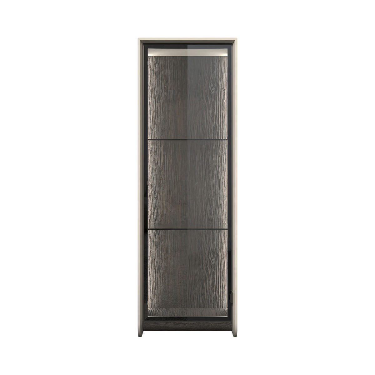 VISOKA KOMODA   42/128/33 cm    - antracit, Dizajnerski, staklo/metal (42/128/33cm)