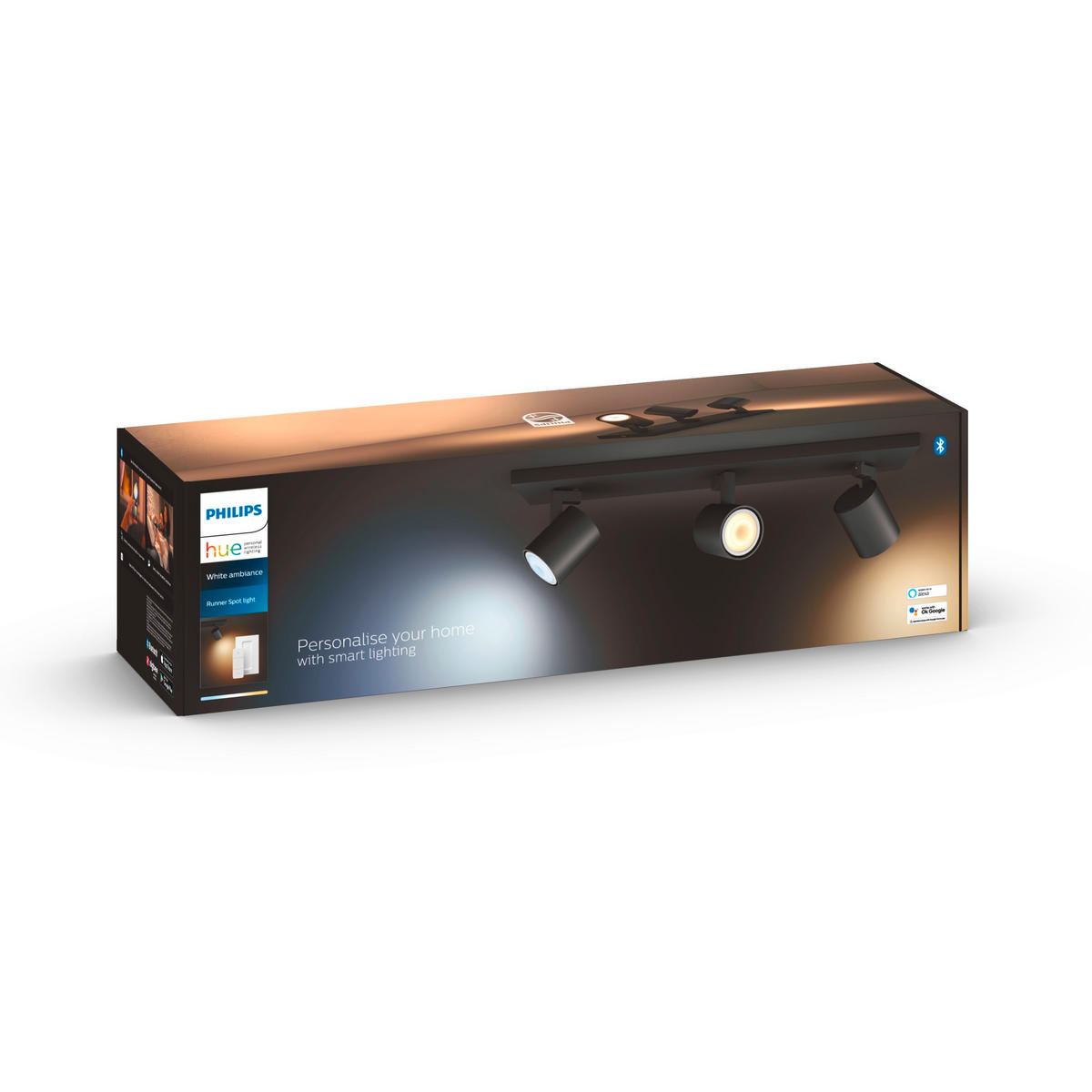 LED-STRAHLER Runner 48/10,90/8,90 cm   - Schwarz, Basics, Metall (48/10,90/8,90cm) - Philips HUE