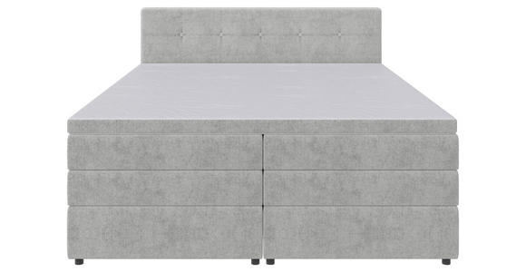 BOXSPRINGBETT 200/200 cm  in Hellgrau  - Hellgrau/Schwarz, KONVENTIONELL, Kunststoff/Textil (200/200cm) - Carryhome