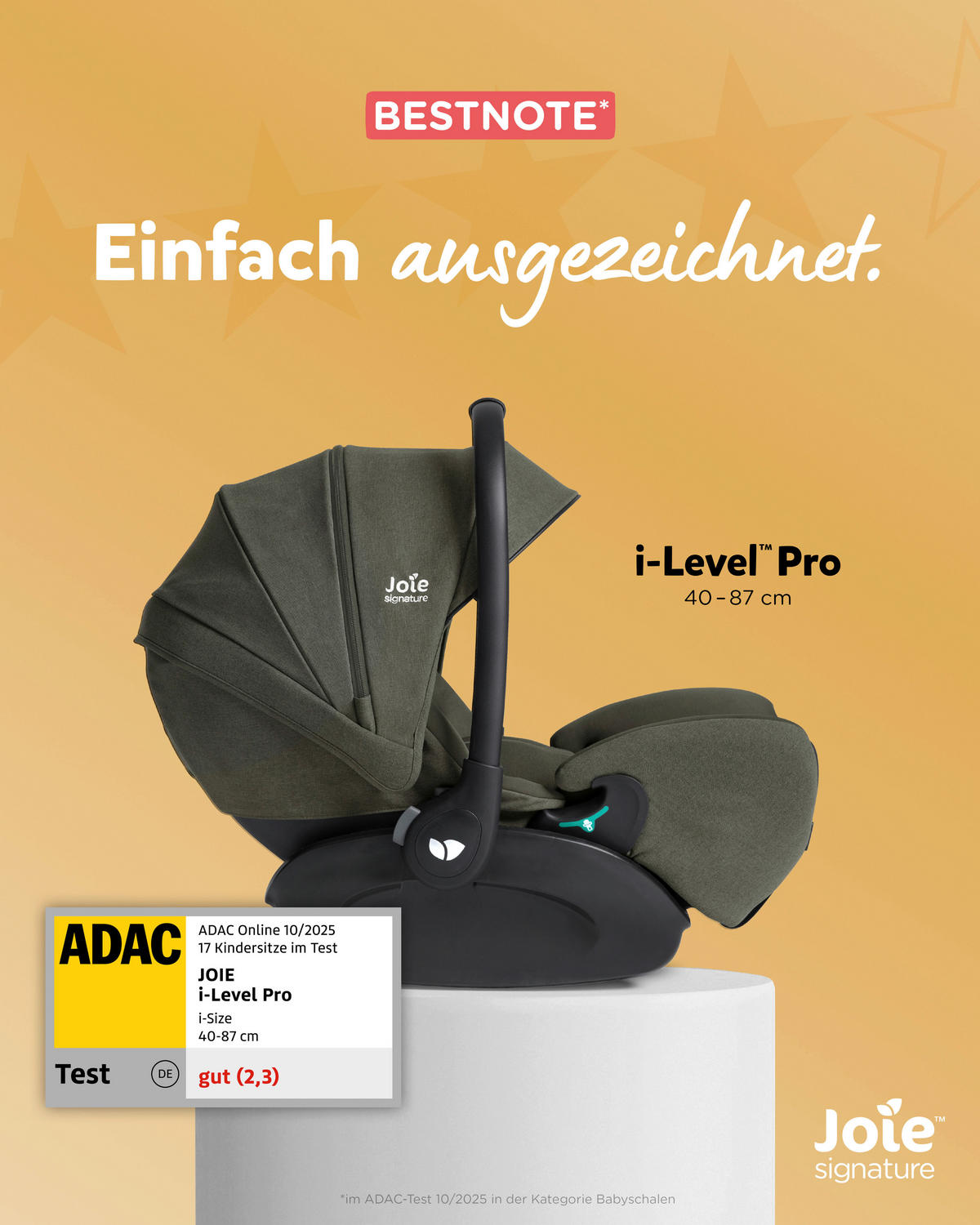 BABYSCHALE i-Level Pro Ebony   - Graublau, Basics, Textil (36/56/68cm) - JOIE SIGNATURE