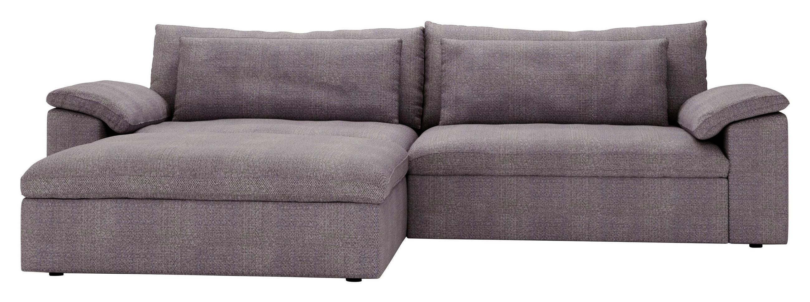 ECKSOFA  in Webstoff Grau, Lila  198/306 cm  - Lila/Schwarz, MODERN, Kunststoff/Textil (198/306cm) - Carryhome