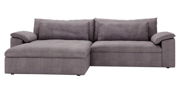 ECKSOFA  in Webstoff Grau, Lila  198/306 cm  - Lila/Schwarz, MODERN, Kunststoff/Textil (198/306cm) - Carryhome