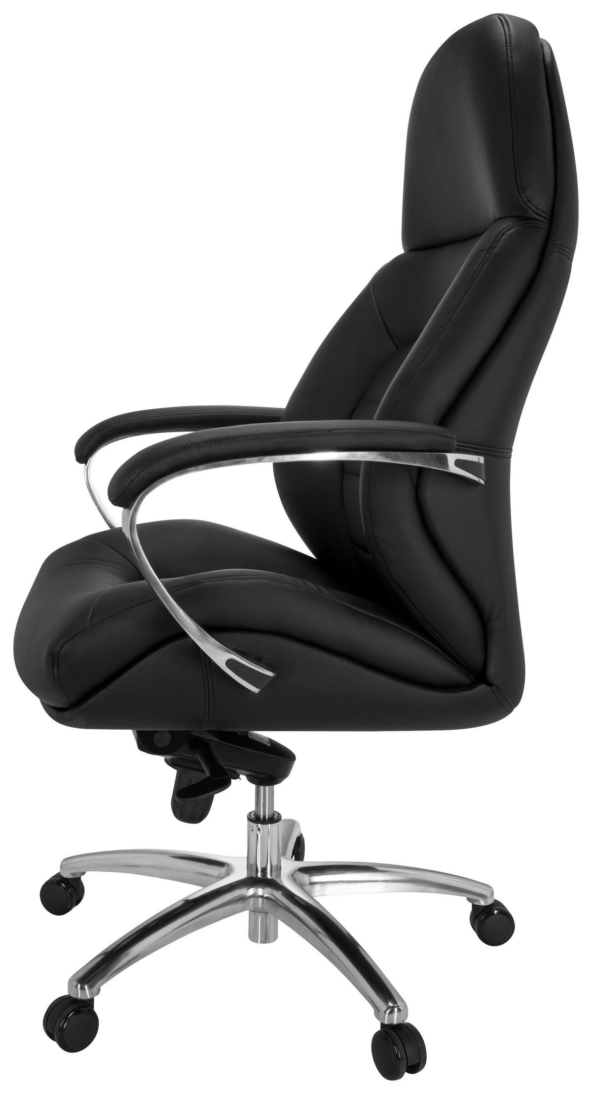 PISARNIŠKI STOL tekstil črna  - srebrne barve/črna, Moderno, kovina/umetna masa (73/137/73cm) - MID.YOU