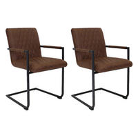 SADA STOLIČIEK S PODRÚČKAMI 2 kus - hnedá/čierna, Lifestyle, kov/textil (52/88/63cm) - MID.YOU