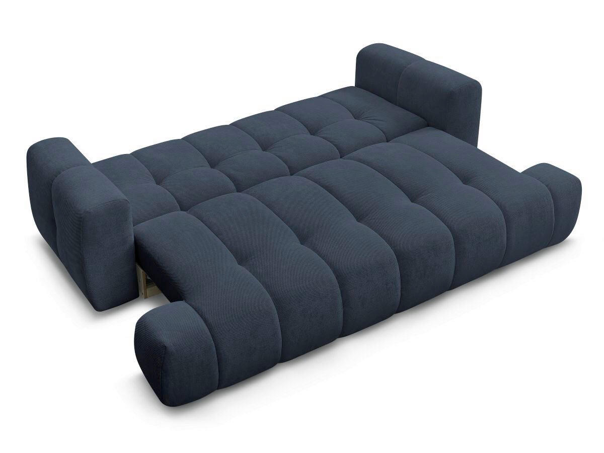 SCHLAFSOFA FUJI Leinenoptik Dunkelblau  inkl.  - Schwarz/Dunkelblau, MODERN, Kunststoff/Textil (251/113/88cm)
