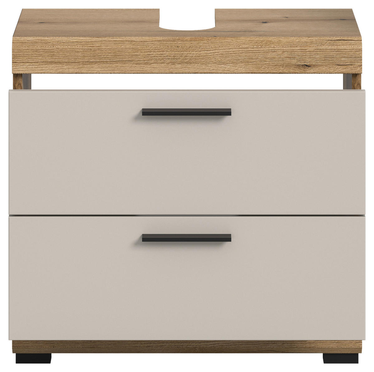 WASCHBECKENUNTERSCHRANK 60/56/34 cm  - Kaschmir/Schwarz, MODERN, Holzwerkstoff/Kunststoff (60/56/34cm) - MID.YOU