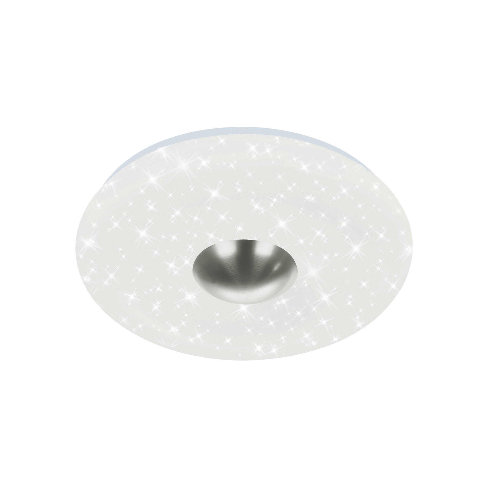 LED PLAFONJERA  - boja nikla/bela, Dizajnerski, metal/plastika (38/9,5cm)