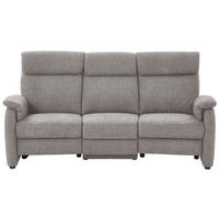 TRAPEZSOFA in Flachgewebe Greige  - Greige/Schwarz, Konventionell, Textil/Metall (219/107/97cm) - Pure Home Comfort