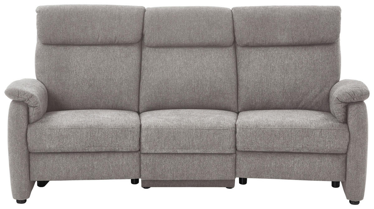 TRAPEZSOFA in Flachgewebe Greige  - Greige/Schwarz, Konventionell, Textil/Metall (219/107/97cm) - Pure Home Comfort