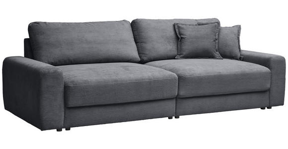 BIGSOFA Cord Graphitfarben - Schwarz/Graphitfarben, MODERN, Kunststoff/Textil (278/93/112cm) - Carryhome