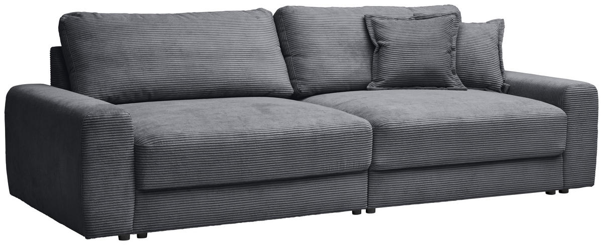 BIGSOFA in Cord Graphitfarben  - Schwarz/Graphitfarben, Modern, Kunststoff/Textil (278/93/112cm) - Carryhome