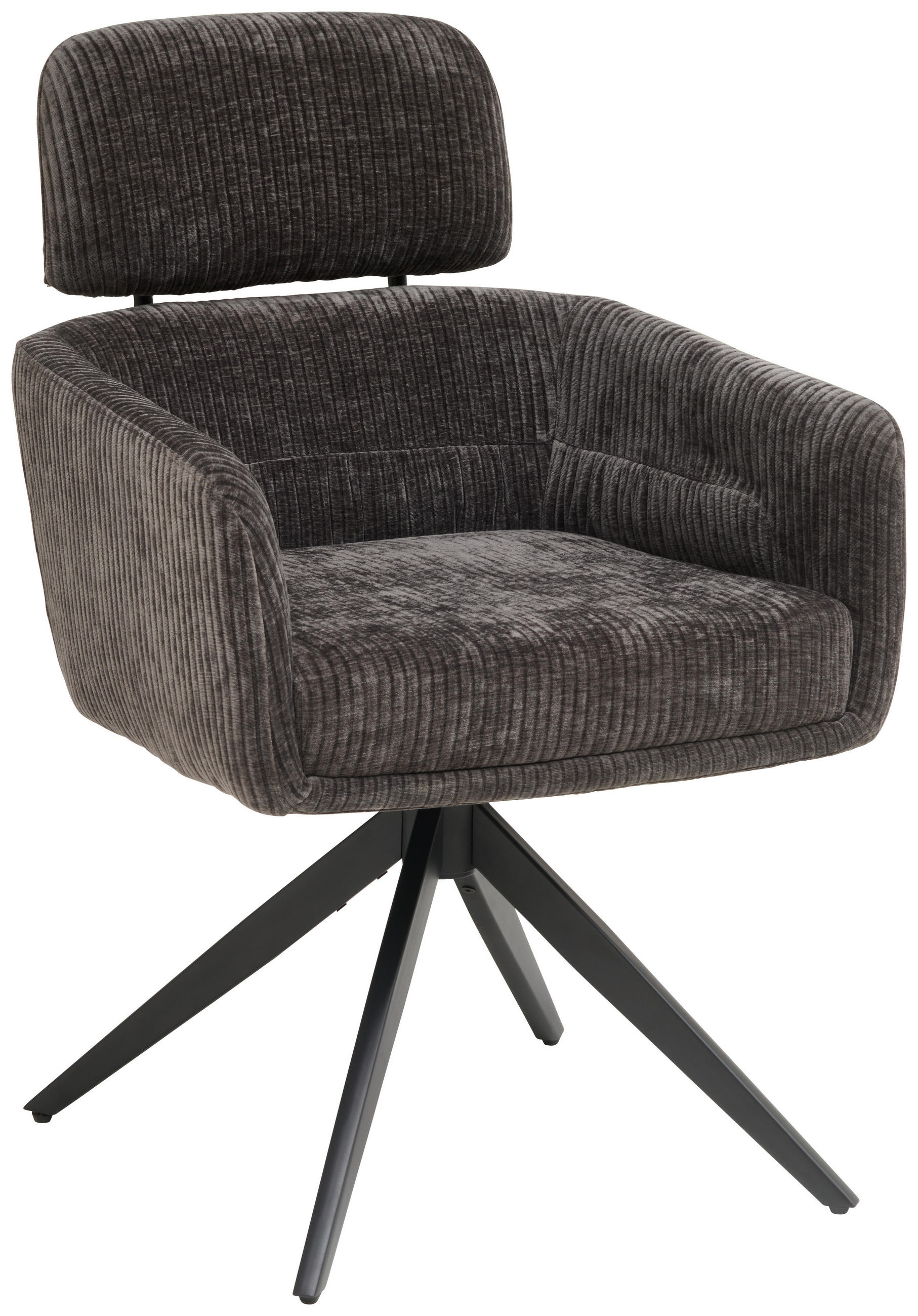 ARMLEHNSTUHL  in Eisen Cord  - Anthrazit/Naturfarben, KONVENTIONELL, Holz/Textil (60/87,5/68cm) - Livetastic