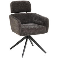 ARMLEHNSTUHL  in Eisen Cord  - Anthrazit/Naturfarben, KONVENTIONELL, Holz/Textil (60/87,5/68cm) - Livetastic