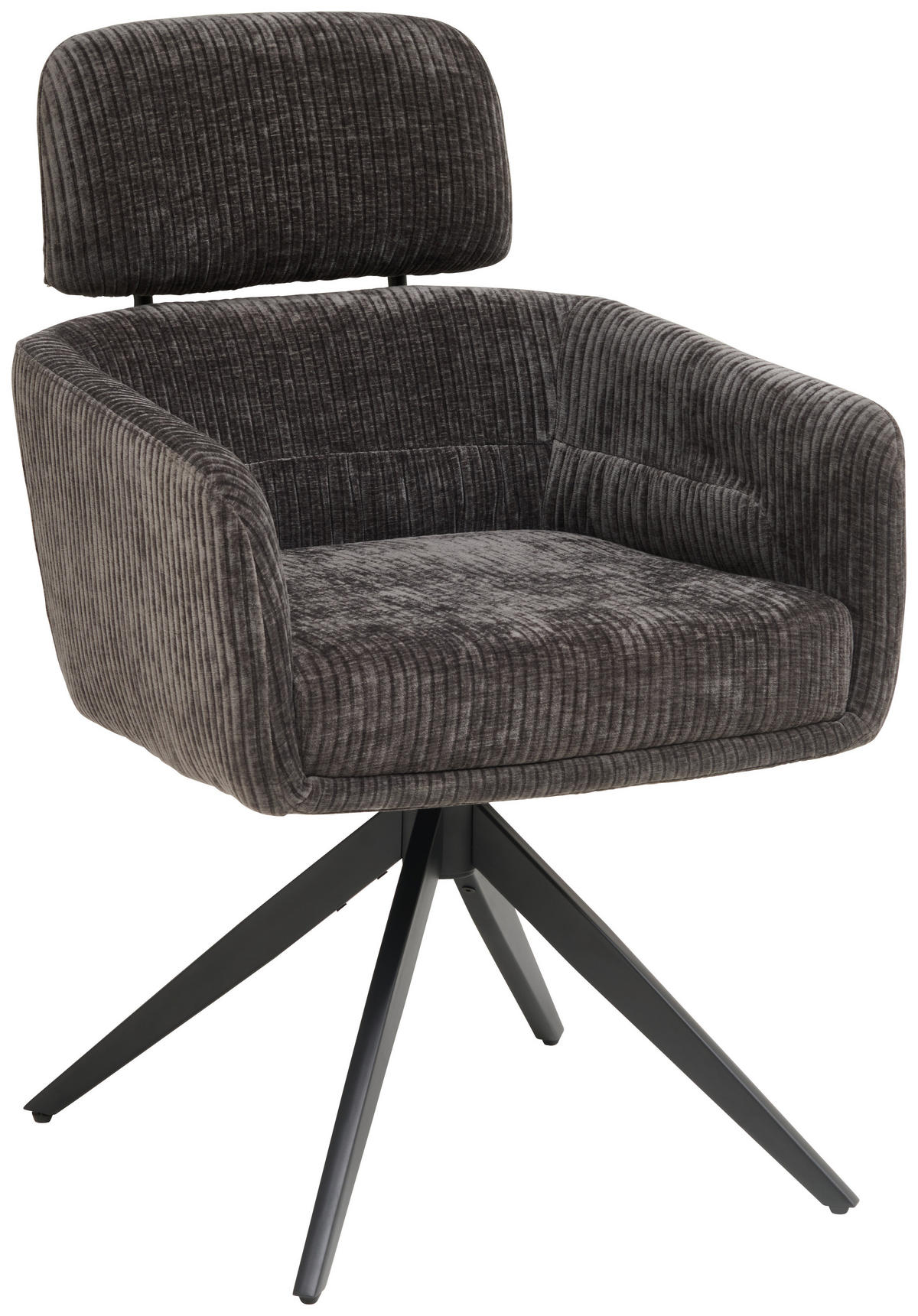 ARMLEHNSTUHL  in Eisen Cord  - Anthrazit/Naturfarben, KONVENTIONELL, Holz/Textil (60/87,5/68cm) - Livetastic