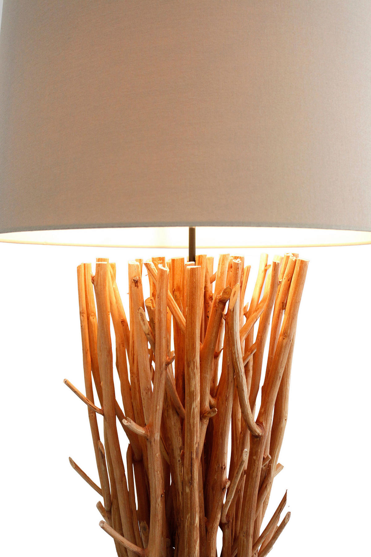 STEHLEUCHTE  30/175/30 cm   - Schwarz/Naturfarben, Design, Holz/Textil (30/175/30cm) - P & B