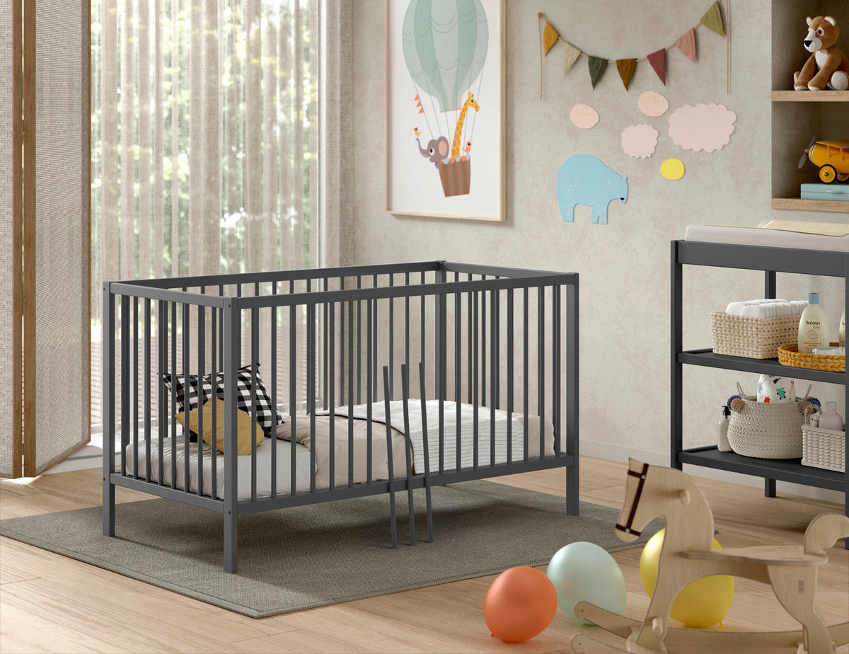 KINDER-/JUNIORBETT 70/140 cm  in Anthrazit  - Anthrazit, MODERN, Holz (70/140cm) - MID.YOU
