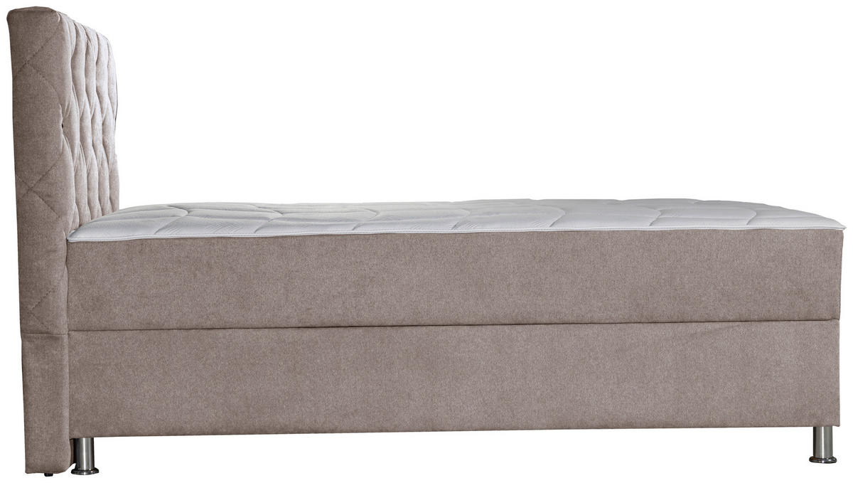BOXBETT 120/200 cm  in Hellbraun  - Chromfarben/Hellbraun, Design, Kunststoff/Textil (120/200cm) - Boxxx