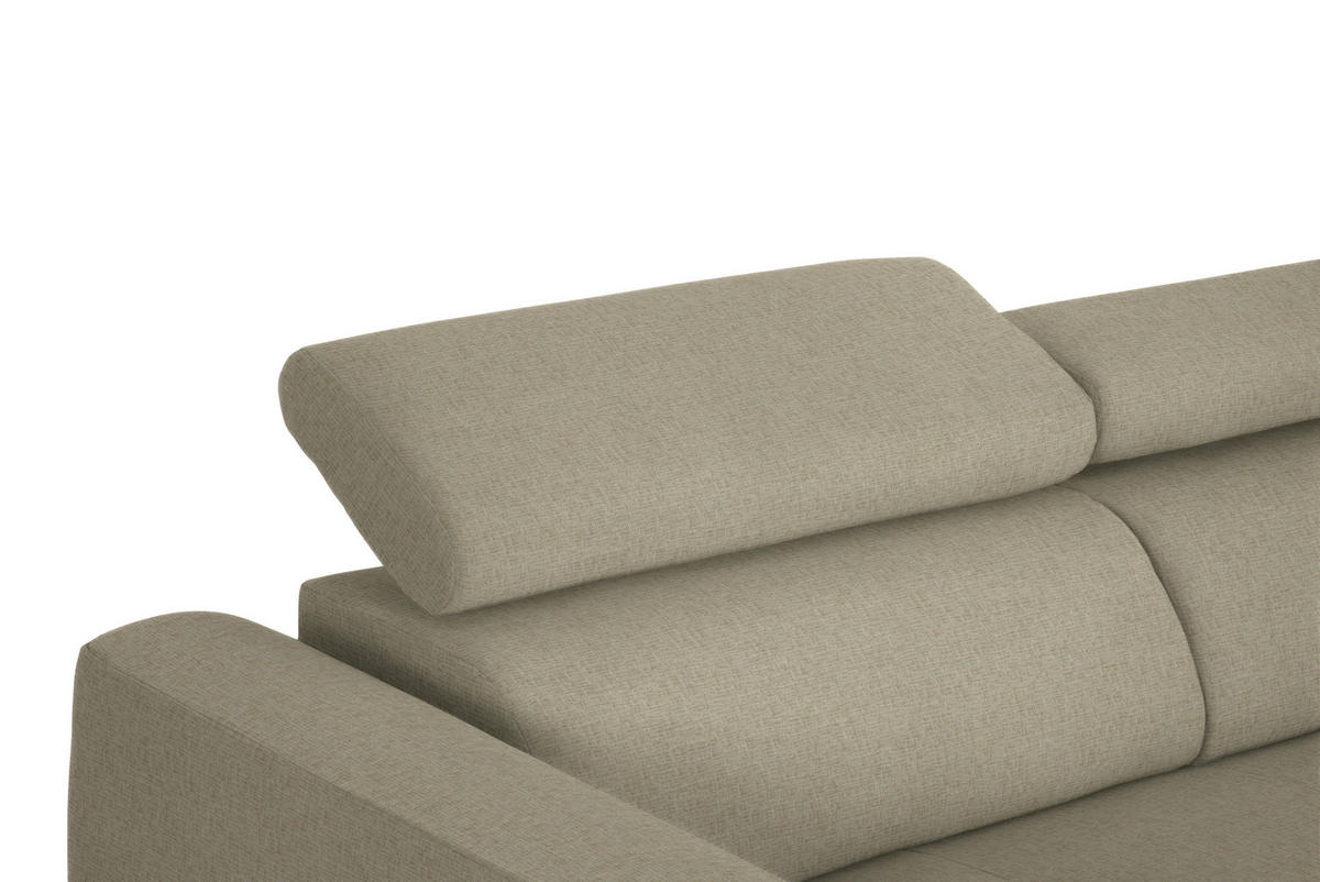 ECKSOFA in Chenille Beige  280/205 cm  - Beige/Schwarz, Design, Textil/Metall (280/205cm) - Xora