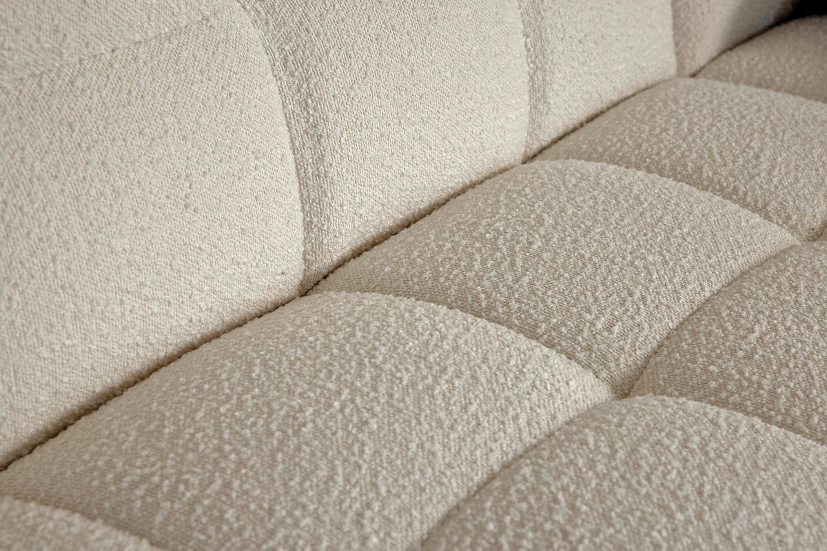 ECKSCHLAFSOFA CHILLAX POSH CORNER EU Elfenbein Bouclé  - Elfenbein/Goldfarben, MODERN, Holz/Textil (244/150cm) - Livetastic