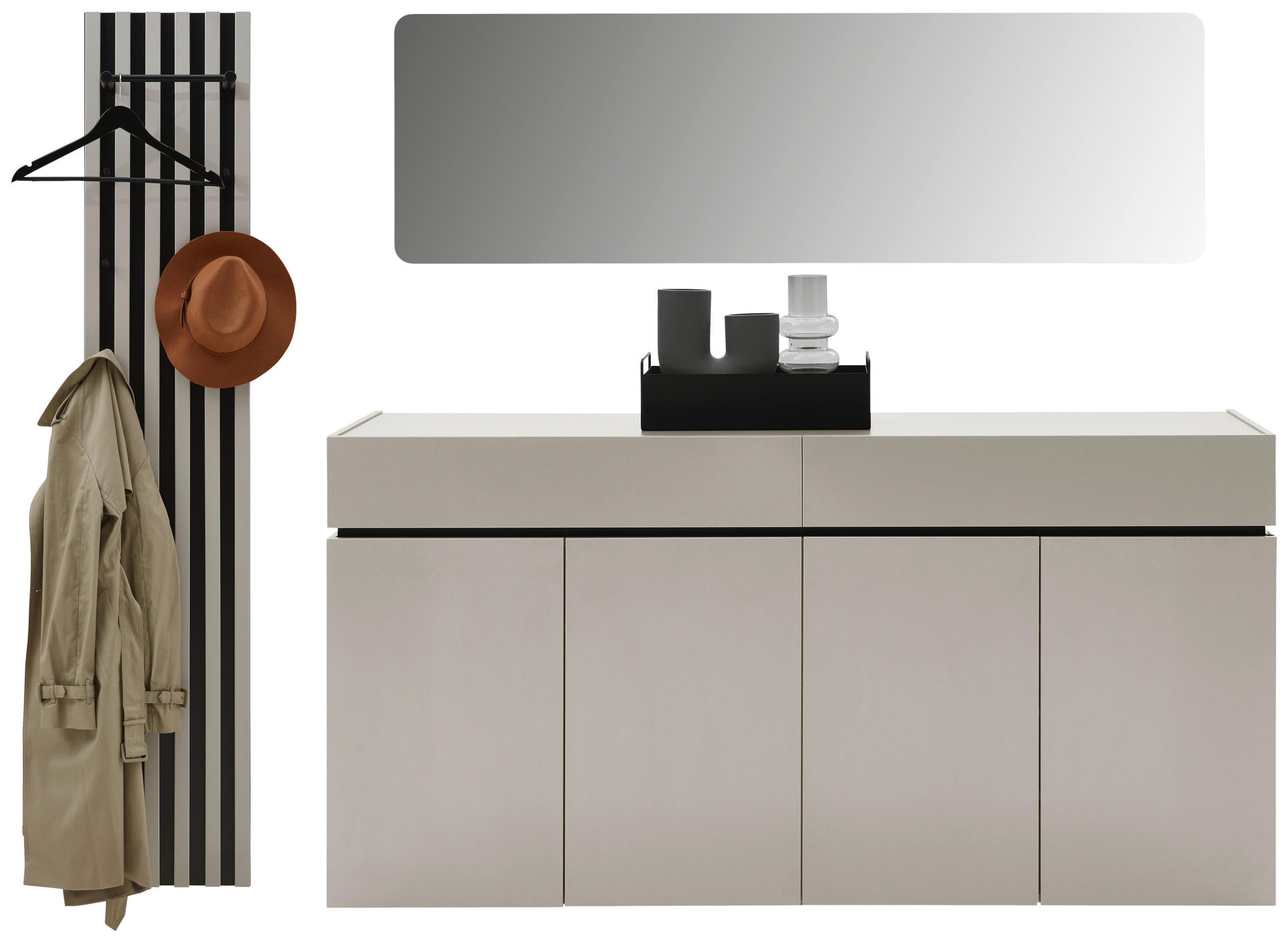 GARDEROBE 3-teilig in 225/199/40 cm - Kaschmir, Design, Holzwerkstoff (225/199/40cm) - Voleo