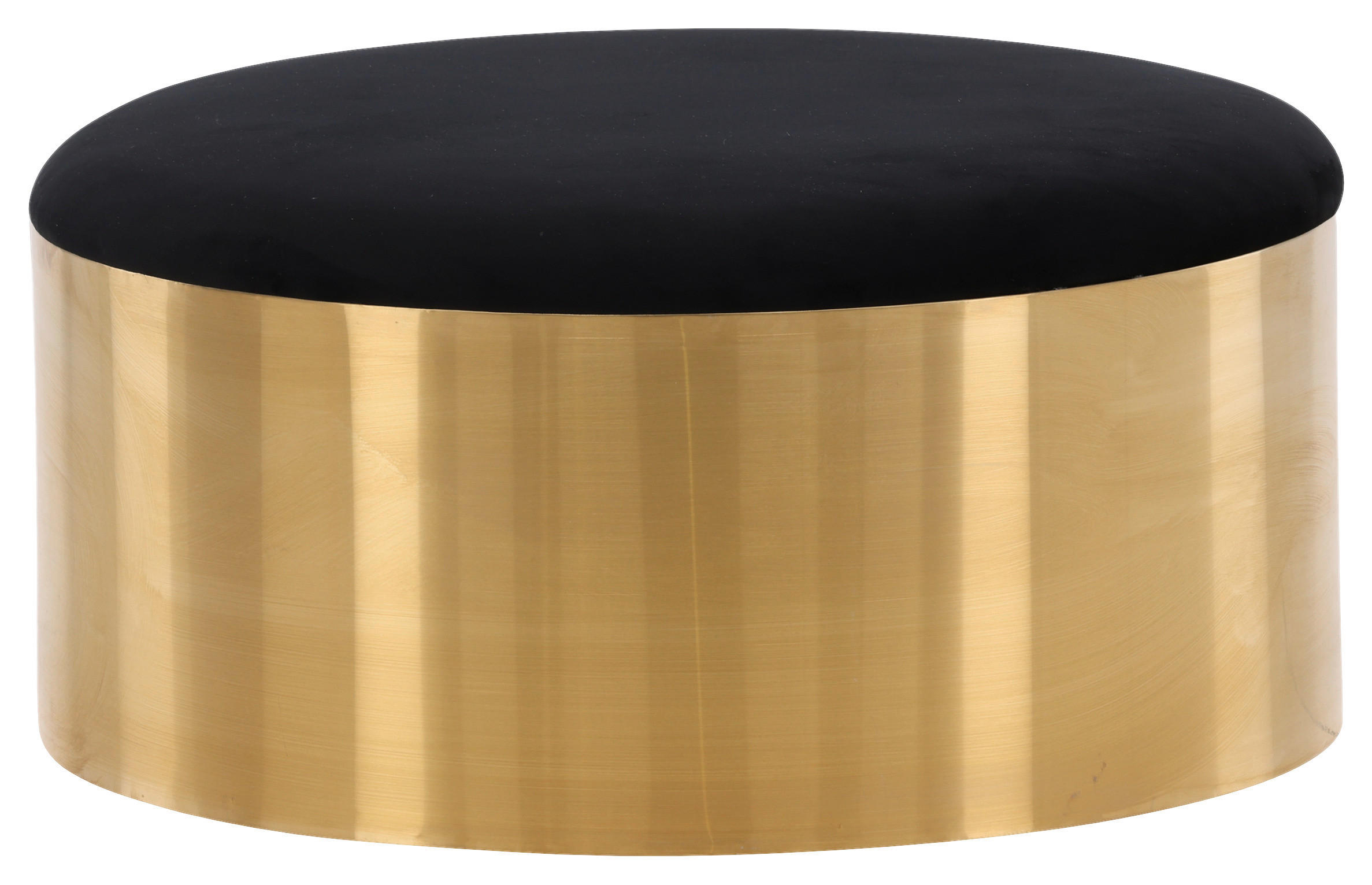 HOCKER in Metall, Textil Schwarz, Goldfarben  - Goldfarben/Schwarz, Design, Textil/Metall (45/46/45cm) - Livetastic