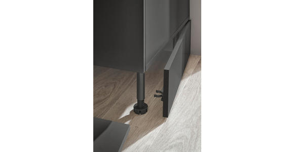 ECKKÜCHE 210/165 cm in Graphitfarben - Schwarz/Graphitfarben, Basics, Holzwerkstoff/Metall (210/165cm) - Xora