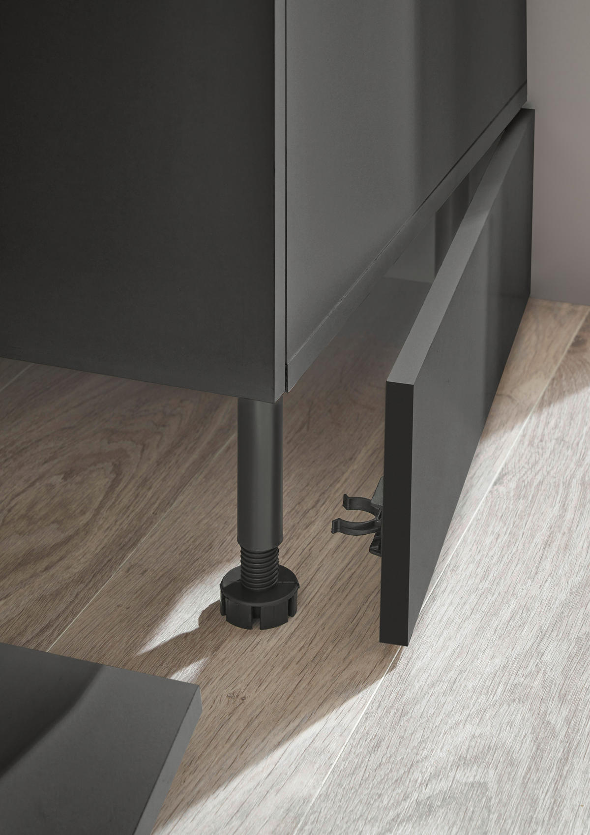 KÜCHENBLOCK   in Graphitfarben  - Schwarz/Graphitfarben, Basics, Holzwerkstoff/Metall (210/211/60cm) - Carryhome