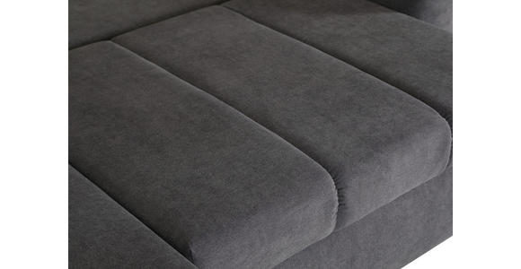 ECKSOFA Dunkelgrau Flachgewebe  - Chromfarben/Dunkelgrau, KONVENTIONELL, Textil/Metall (175/270cm) - Carryhome