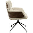 ARMLEHNSTUHL  in Eisen Webstoff  - Beige/Walnussfarben, Design, Holz/Textil (62/92/66cm) - Dieter Knoll