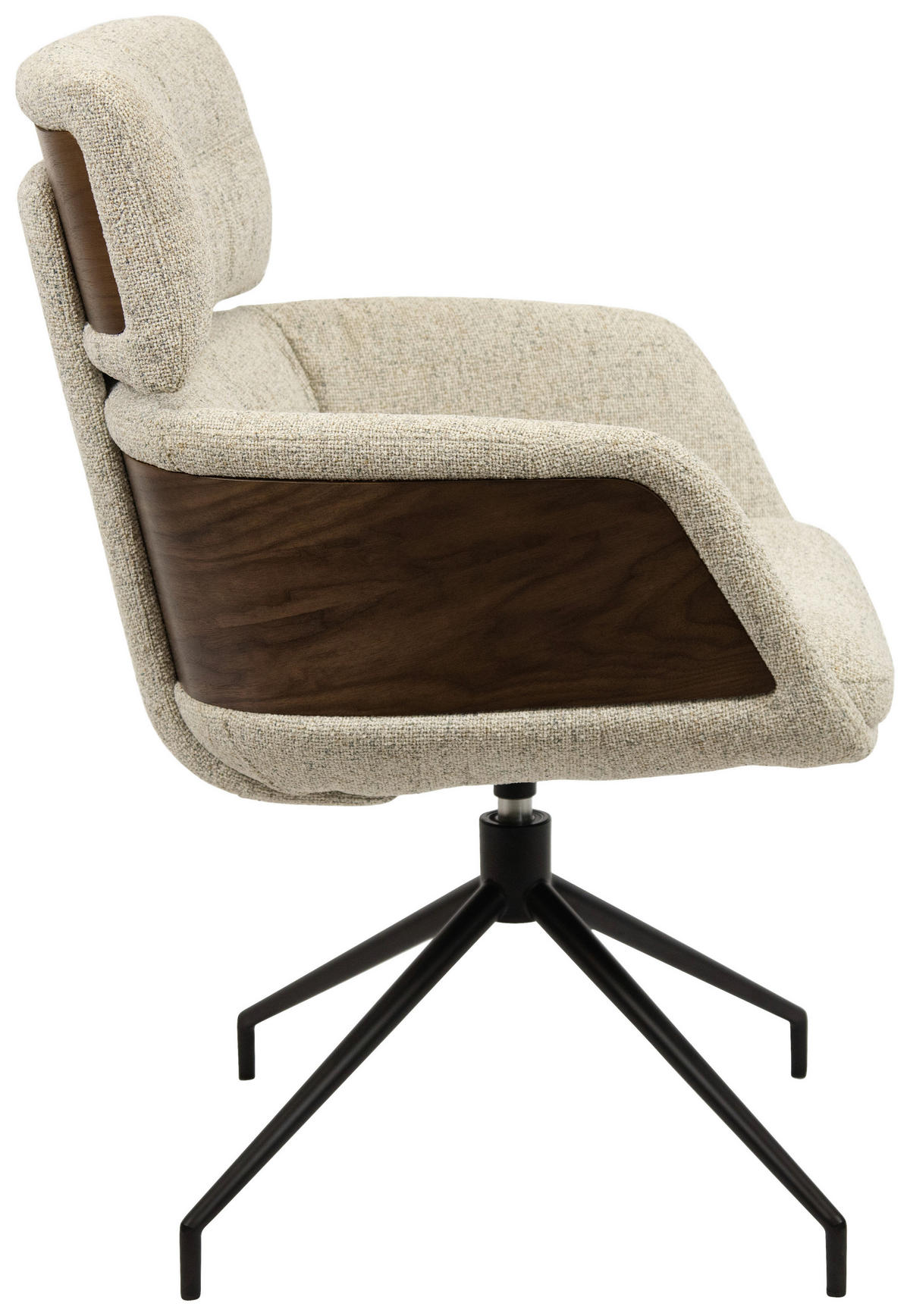 ARMLEHNSTUHL  in Eisen Webstoff  - Beige/Walnussfarben, Design, Holz/Textil (62/92/66cm) - Dieter Knoll