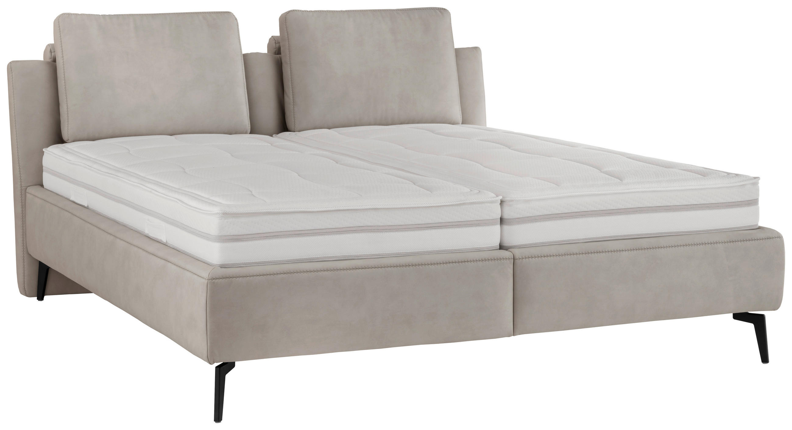 POLSTERBETT gepolstertes Kopfteil, Bettkasten, Lattenroste, Matratzen 180/200 cm  in Silberfarben  - Silberfarben/Creme, Design, Holz/Holzwerkstoff (180/200cm) - Beldomo - Sleep