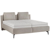 POLSTERBETT gepolstertes Kopfteil, Bettkasten, Lattenroste, Matratzen Silberfarben 180/200 cm  - Silberfarben/Creme, MODERN, Holz/Holzwerkstoff (180/200cm) - Beldomo - Sleep